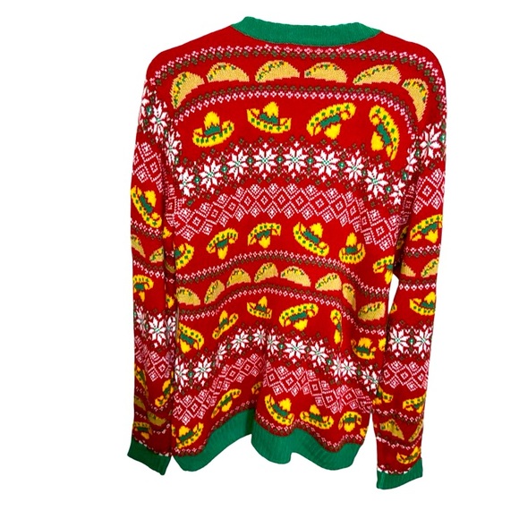 BLIZZARD BAY Ugly Christmas Sweater Tacos & Sombreros Men’s Size Large - Picture 2 of 4